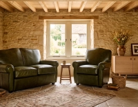 Fauteuil club cuir vert olive