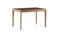 Table extensible 6 à 10 personnes en chêne et céramique allonges bois avec bois teinte naturelle et plateau céramique brun oxydé 140x90 cm Table extensible 6 à 10 personnes en chêne et céramique allonges bois avec bois teinte naturelle et plateau céramique brun oxydé 140x90 cm
