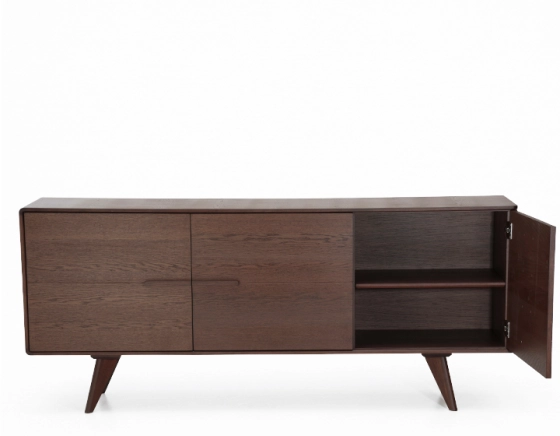 3-door oak sideboard dark wood stain