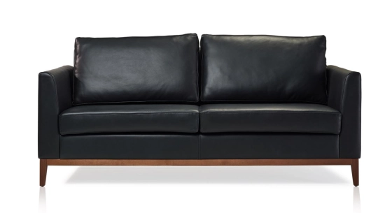 Canapé design 2,5 places cuir ébène