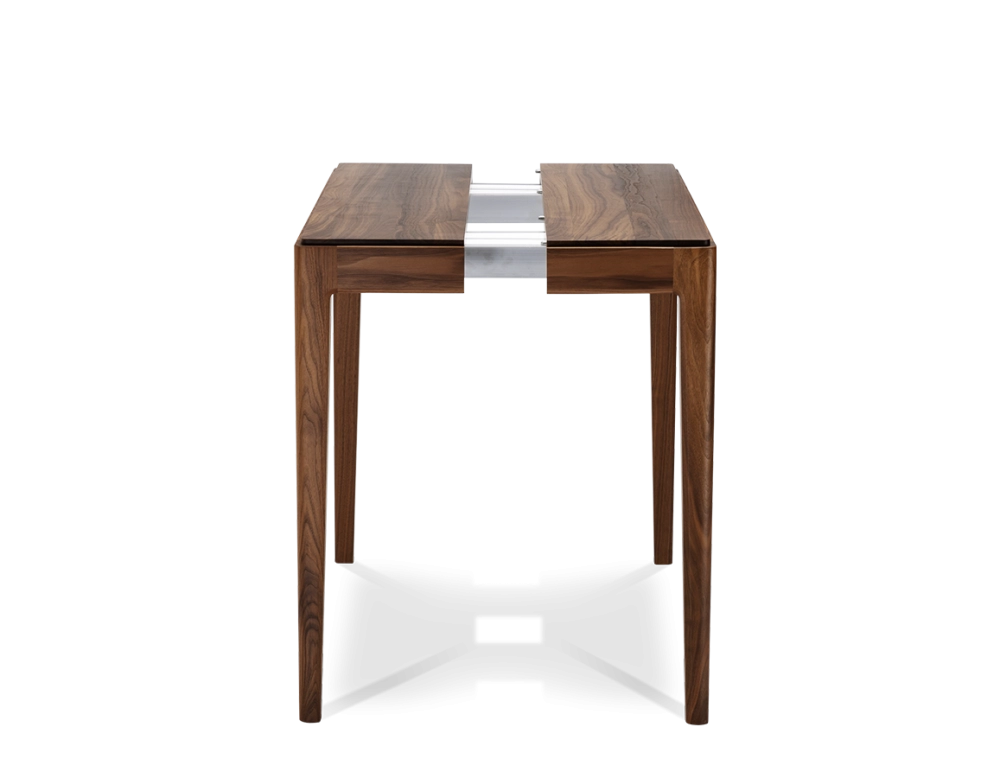 Console extensible en noyer avec 2 allonges teinte naturelle 120x50 cm 120X50 cm Console extensible en noyer avec 2 allonges teinte naturelle 120x50 cm 120X50 cm