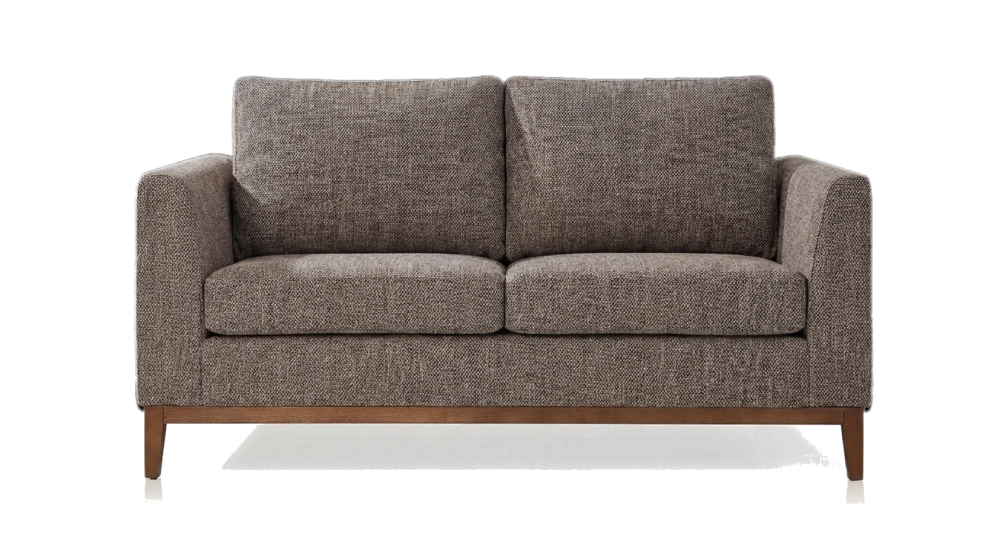 Canapé design 2 places tissu chiné marron