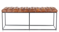Banc Chesterfield cuir marron clair Banc Chesterfield cuir marron clair