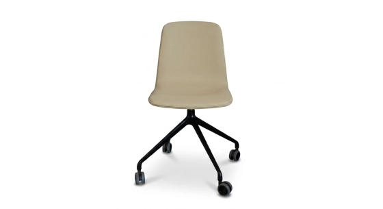 Office chair with 5 branches assise tissu kaki clair