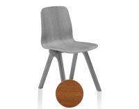 Chaise design en chêne teinte de bois merisier