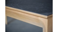 Table extensible 8 à 10 personnes en chêne et céramique allonges céramique avec bois teinte naturelle et plateau et allonges céramique ardoise 180x90 cm Table extensible 8 à 10 personnes en chêne et céramique allonges céramique avec bois teinte naturelle et plateau et allonges céramique ardoise 180x90 cm