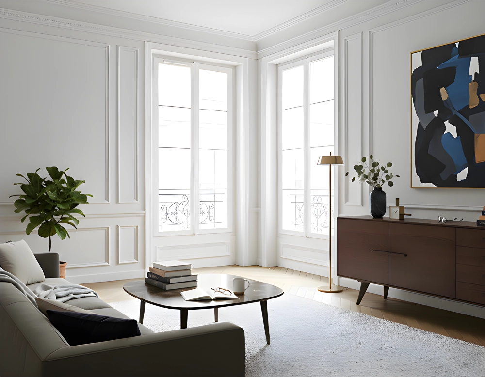 Buffet 3 portes en chêne bois teinte foncé