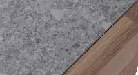 Table extensible 8 à 12 personnes en chêne et céramique allonges céramique bois teinte naturelle et céramique effet terrazzo gris 160x100 cm Table extensible 8 à 12 personnes en chêne et céramique allonges céramique bois teinte naturelle et céramique effet terrazzo gris 160x100 cm