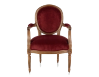 Sillón antiguo estilo Luis XVI bois teinte ancienne et tissu bordeaux