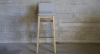 Oak bar stool H80 cm wood stain X seat fabric Y