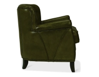 Fauteuil club cuir vert olive accoudoirs cloutés Fauteuil club cuir vert olive accoudoirs cloutés