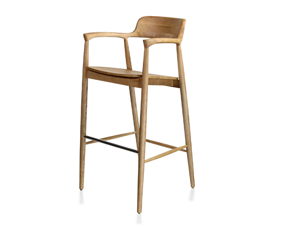 Bar stool h80 cm natural wood stain Bar stool h80 cm natural wood stain
