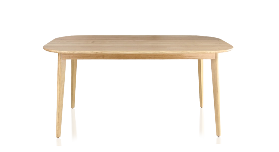 6 person oak dining table natural tint 160x90 cm