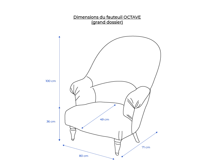 Fauteuil crapaud avec accoudoirs pieds bois teinte naturelle et tissu beige naturel haut dossier