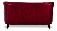 2 seater leather club sofa Bordeaux studded armrests 2 seater leather club sofa Bordeaux studded armrests
