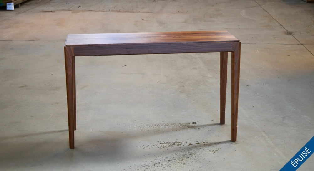 Console extensible en noyer avec 2 allonges teinte naturelle 120x40 cm Console extensible en noyer avec 2 allonges teinte naturelle 120x40 cm