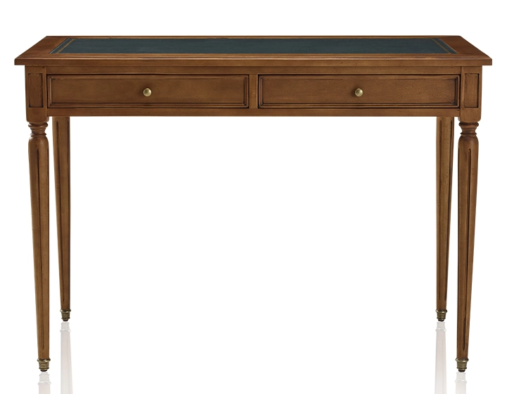 Bureau ancien style Louis XVI plateau cuir vert L110 cm Bureau ancien style Louis XVI plateau cuir vert L110 cm