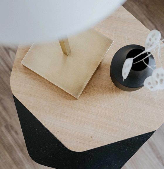 Lampe de chevet dorée abat jour conique