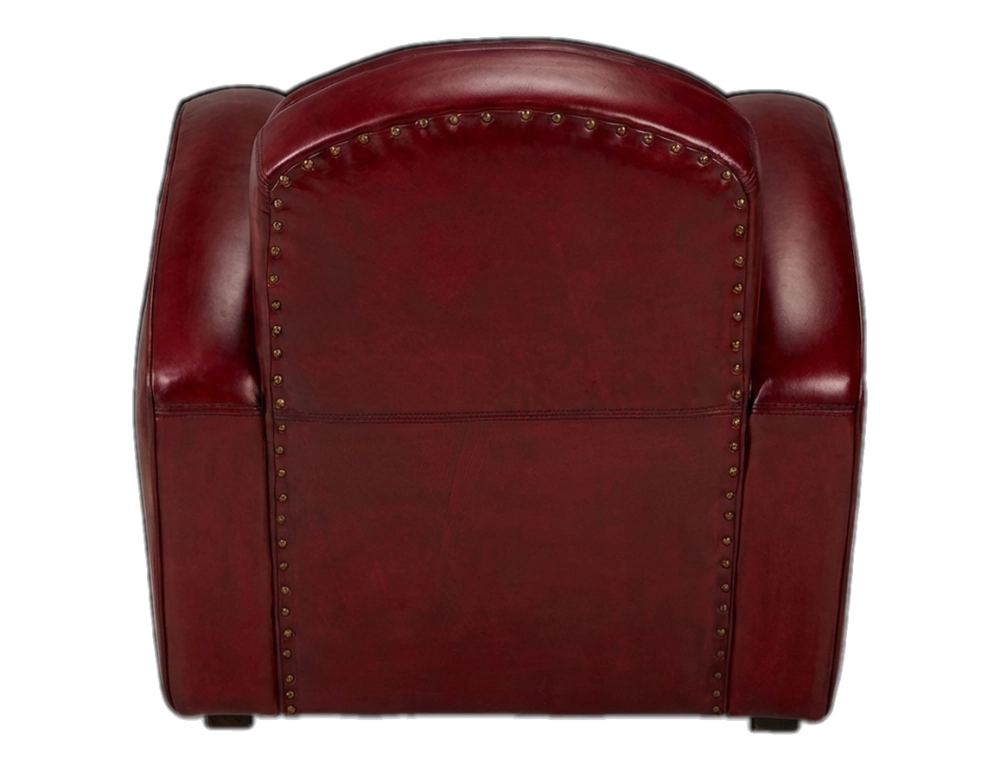 Fauteuil club cuir rouge carmin