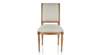 Chaise ancienne style directoire bois teinte ancienne et tissu beige naturel