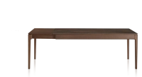 Table extensible 6 à 12 personnes en chêne et céramique allonges bois avec bois teinte marron foncé et plateau céramique brun oxydé 140x100 cm Table extensible 6 à 12 personnes en chêne et céramique allonges bois avec bois teinte marron foncé et plateau céramique brun oxydé 140x100 cm