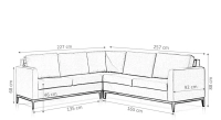 5/6 seater corner sofa with longer right hand corner denim fabric (2G - A - 2.5D) 5/6 seater corner sofa with longer right hand corner denim fabric (2G - A - 2.5D)