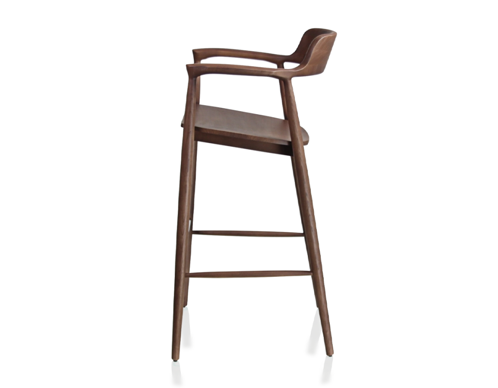 Tabouret de bar h80 cm bois teinte noyer Tabouret de bar h80 cm bois teinte noyer