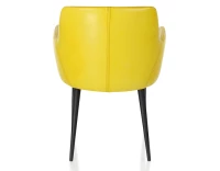 Chaise vintage avec accoudoirs cuir jaune
