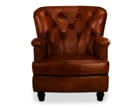 Chesterfield leather armchair brown vintage medium back Chesterfield leather armchair brown vintage medium back