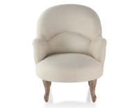 Fauteuil crapaud avec accoudoirs pieds bois teinte noyer et tissu chevron beige Fauteuil crapaud avec accoudoirs pieds bois teinte noyer et tissu chevron beige
