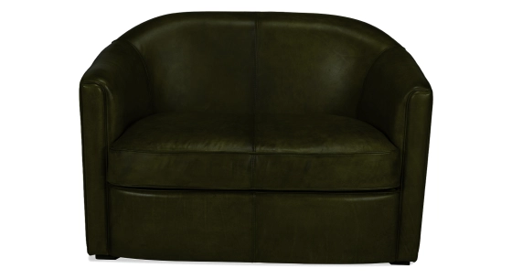 Canapé club cuir 2 places vert olive