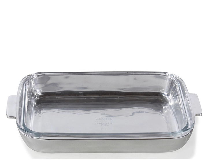Plat creux rectangle en fonte aluminium et pyrex Plat creux rectangle en fonte aluminium et pyrex