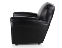 Fauteuil club cuir noir accoudoirs cloutés Fauteuil club cuir noir accoudoirs cloutés