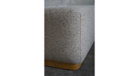 Pouf en tissu chiné beige