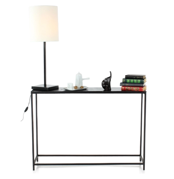 Lampe salon grande noire abat jour ivoire