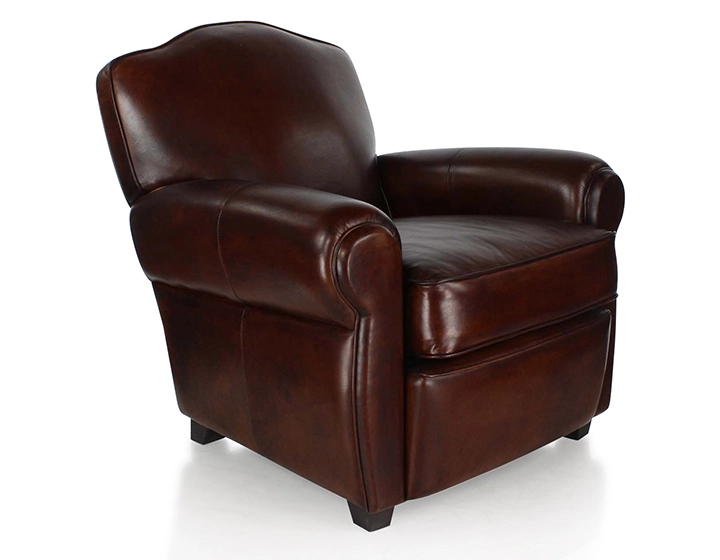 Fauteuil club cuir marron soutenu Fauteuil club cuir marron soutenu