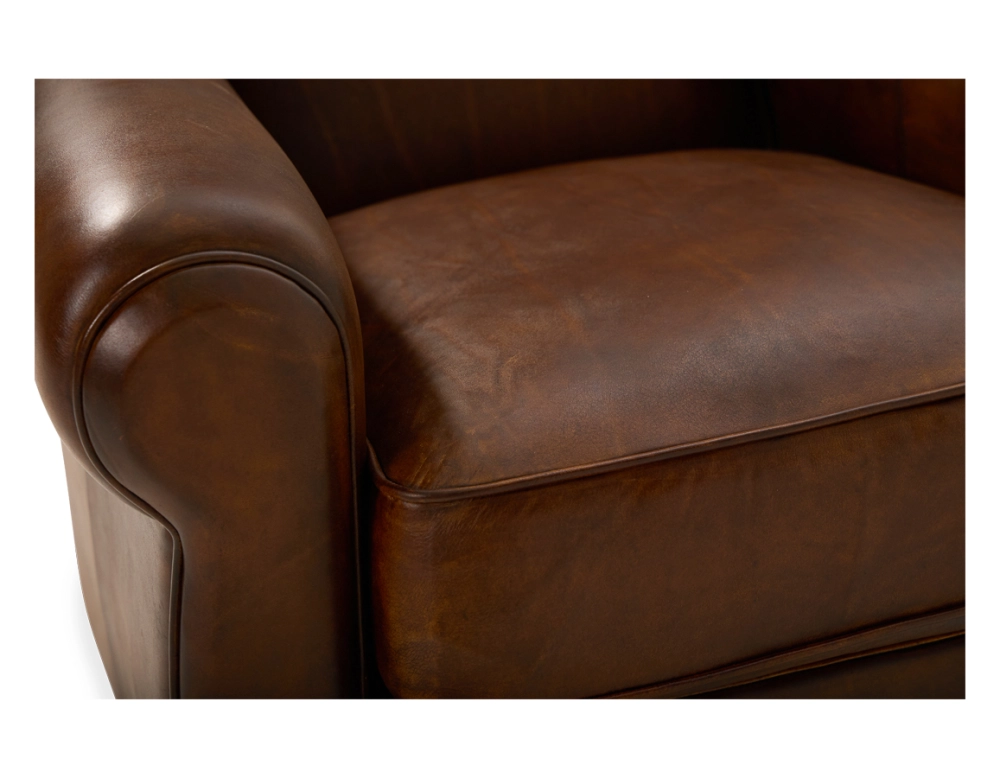 Fauteuil club cuir marron vintage Fauteuil club cuir marron vintage