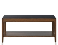 Table basse rectangulaire en chêne et céramique avec tablette en bois teinte marron foncé plateau céramique noir unie 100x50 cm Table basse rectangulaire en chêne et céramique avec tablette en bois teinte marron foncé plateau céramique noir unie 100x50 cm