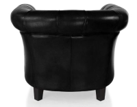 Fauteuil chesterfield cuir noir accoudoirs cloutés Fauteuil chesterfield cuir noir accoudoirs cloutés