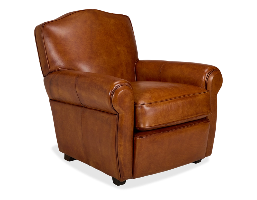 Fauteuil club cuir marron clair Fauteuil club cuir marron clair
