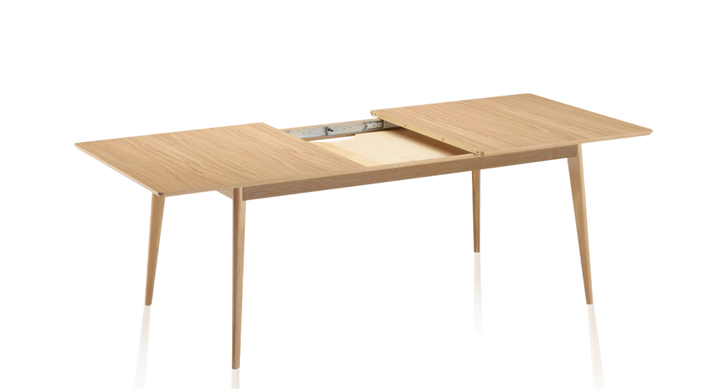 Table extensible en chêne 6 à 10 personnes avec plateau et allonges bois teinte naturelle 160x90 cm Table extensible en chêne 6 à 10 personnes avec plateau et allonges bois teinte naturelle 160x90 cm
