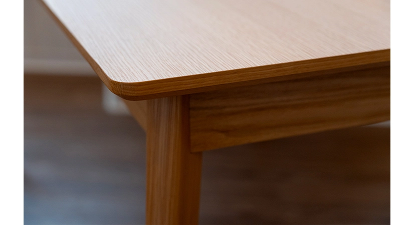 Table extensible 6 à 8 personnes en chêne allonge bois teinte naturelle 160x90 cm