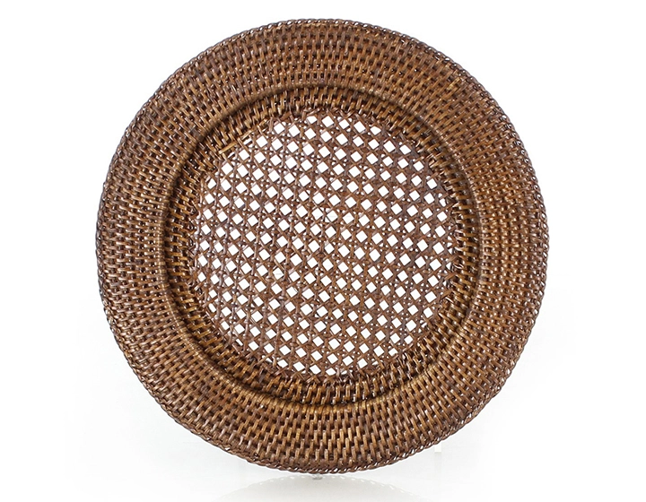 Openwork brown rattan plate mat Openwork brown rattan plate mat
