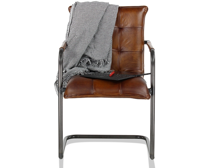 Fauteuil de bureau cuir marron vintage Fauteuil de bureau cuir marron vintage