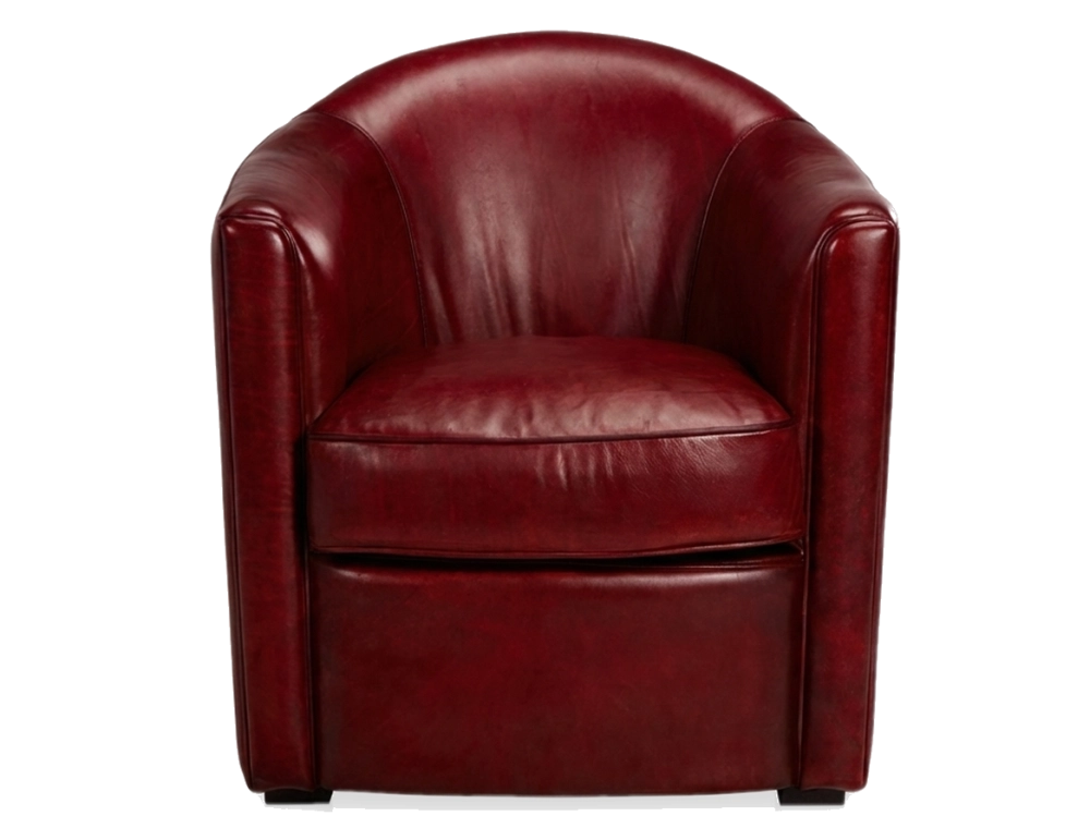 Sillón club de piel rojo carmín