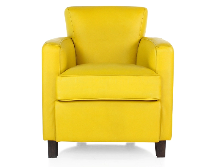 Leather club armchair yellow Leather club armchair yellow