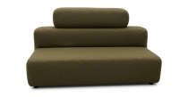 Antique 3 seater sofa tissu en laine bouillie marron