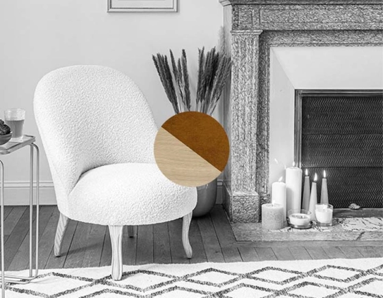 Armless toad chair natural tint wooden legs and bronze velvet fabric