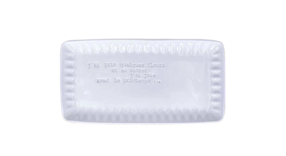 Plat rectangulaire avec message PM