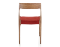 Scandinavian chair walnut-stained wood burgundy fabric seat Scandinavian chair walnut-stained wood burgundy fabric seat
